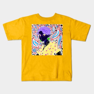 the purple elf in magical space pattern ecopop Kids T-Shirt